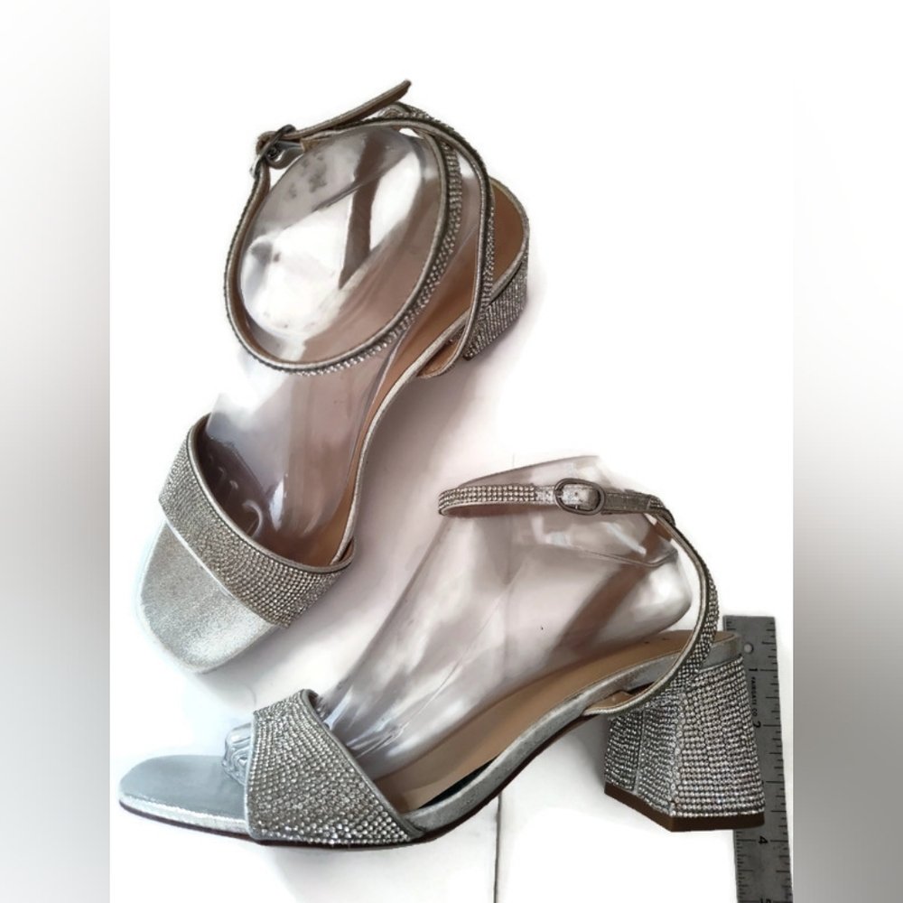 A New Day Sparkly Rhinestone Heels Size 9.5 Block Heel
